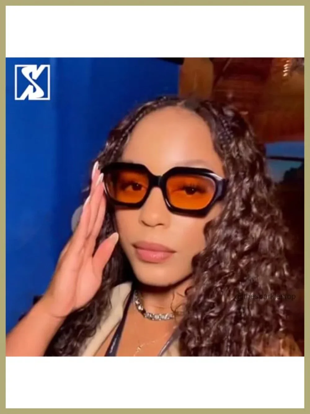 Retro Thick Hexagon Sunglasses Oversized Square Chunky UV400 Men Women